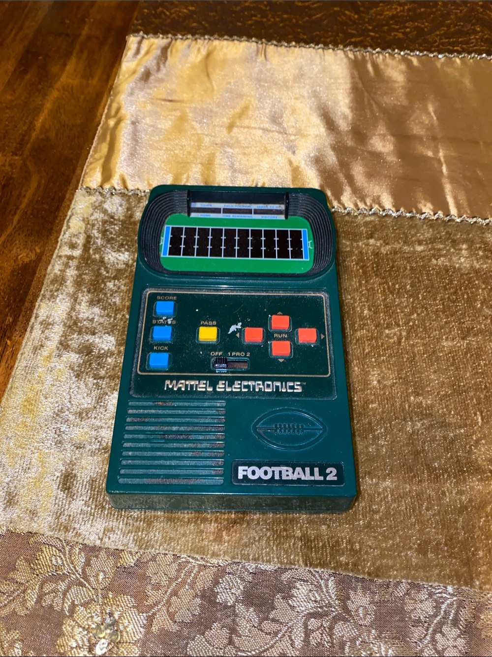 Vintage 1978 Mattel Dark Green Football 2 Handheld Electronic Game